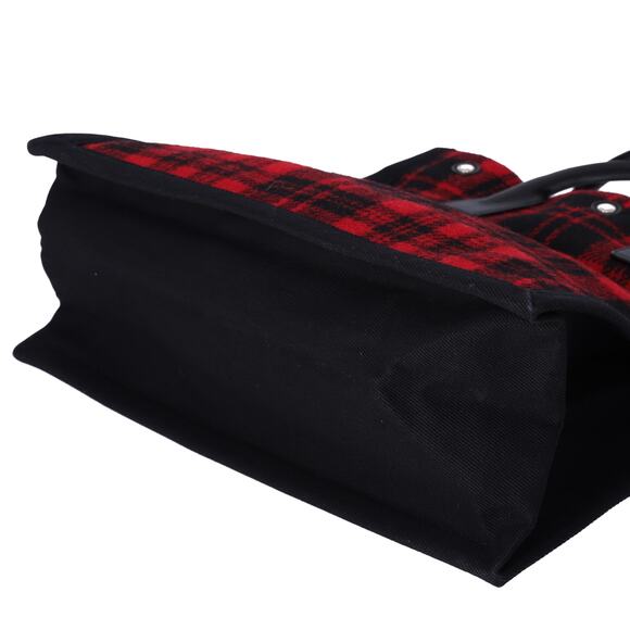 SAINT LAURENT PARIS NS Rive Gauche Tote Bag 632539 Black Red Wool - Picture 7 of 8